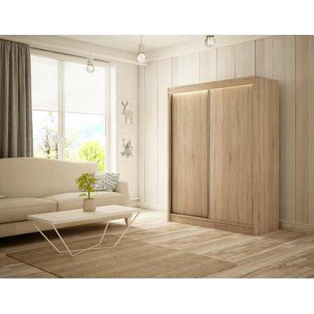 Kvalitní Šatní Skříň Bergo 250 cm Dub Sonoma Furniture