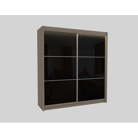 Kvalitní Šatní Skříň Viviana 200 cm Dub sonoma/černá Furniture