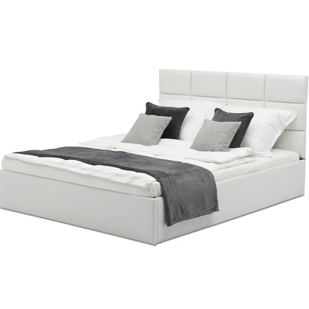 Čalouněná postel TORES II s pěnovou matrací rozměr 180x200 cm - Eko-kůže Bílá eko-kůže Signal-nabytek